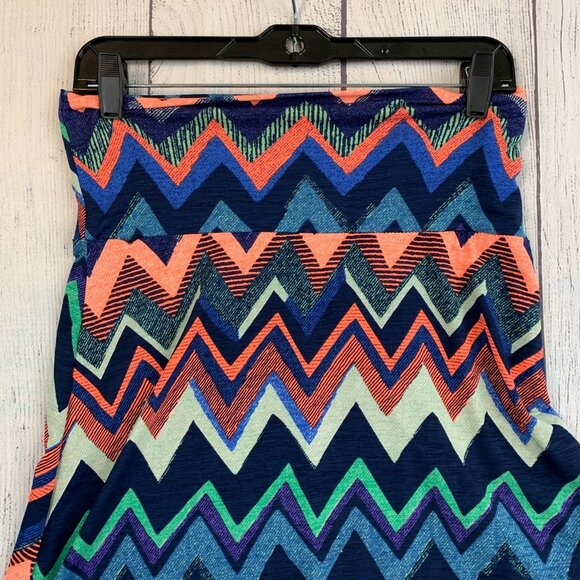 Diosa Skirt sz L Chevron Colorful Pull on Maxi Long Length 42" Lightweight - Picture 2 of 7